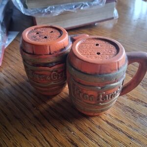 Rustic Orange Barrel Salt and Pepper Shakers - Home Dining